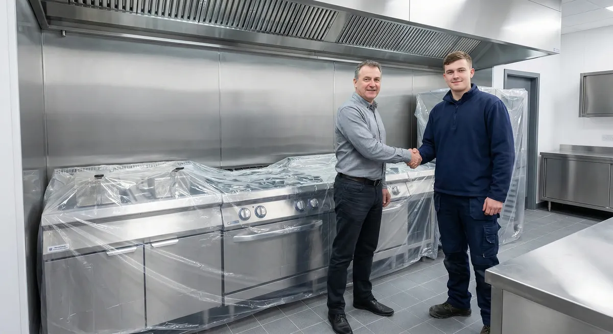 Fort Worth restaurant manager reviewing completed hood cleaning service